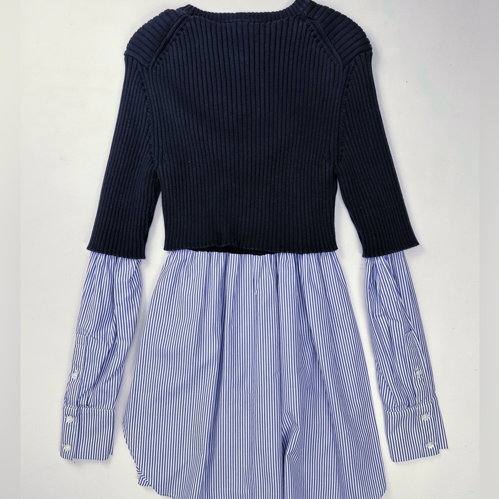 Bobeau Navy Striped Sweater Shirt